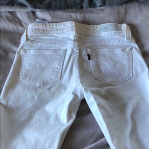 White Levi jeans skinny low rise